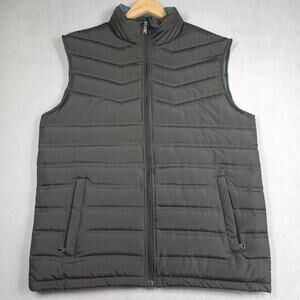 Tempco Puffer Vest Mens Large Black Goose Down Hiking Hunting Outdoor